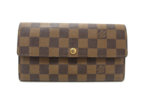 Louis Vuitton Damier Ebene Canvas Sarah Long Wallet