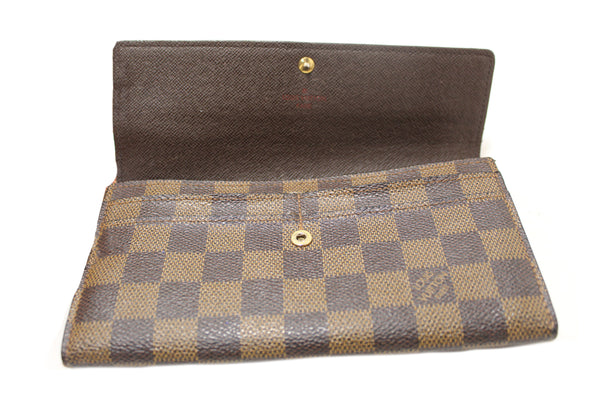 Louis Vuitton Damier Ebene Canvas Sarah Long Wallet
