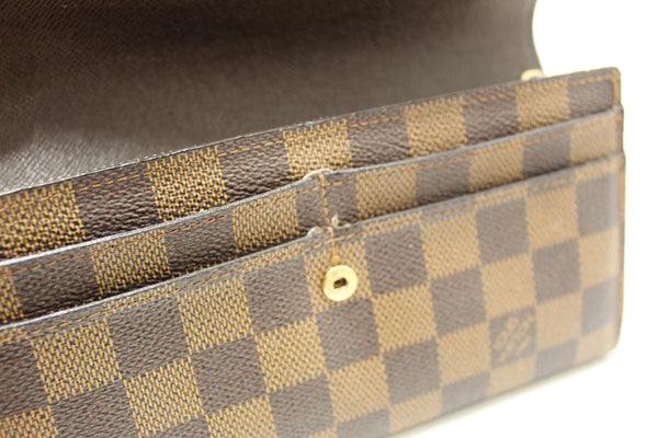 Louis Vuitton Damier Ebene Canvas Sarah Long Wallet