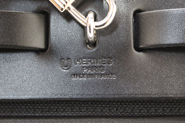 Hermes Black Vache Hunter Toile Herbag Zip 31 PM Bag