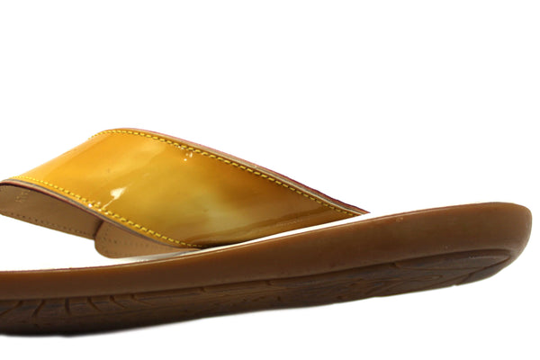 Louis Vuitton Yellow Patent Leather Thong Slipper Sandals Shoes Size 36