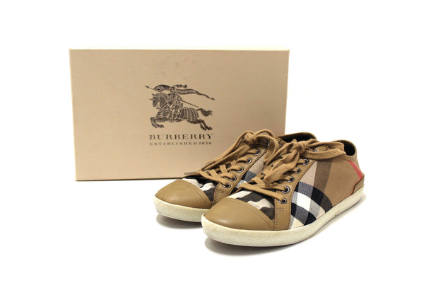 Burberry House Check Pattern Canvas Sneakers Size 39
