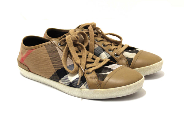 Burberry House Check Pattern Canvas Sneakers Size 39