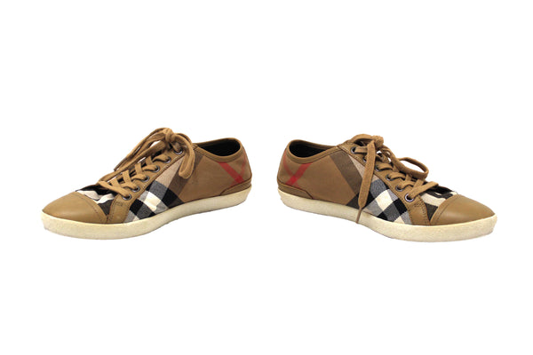 Burberry House Check Pattern Canvas Sneakers Size 39
