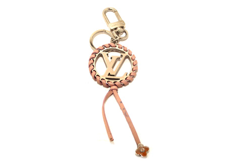 Louis Vuitton Silver Pink Very Key Ring & Bag Charm