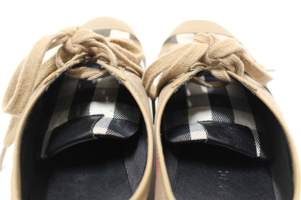Burberry House Check Pattern Canvas Sneakers Size 39
