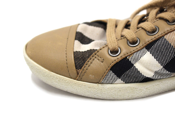 Burberry House Check Pattern Canvas Sneakers Size 39