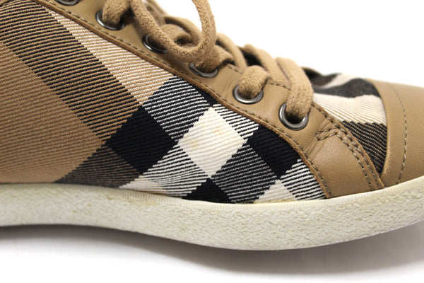 Burberry House Check Pattern Canvas Sneakers Size 39
