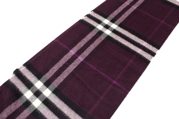 NEW Burberry Purple Plaid Cashmere Scarf