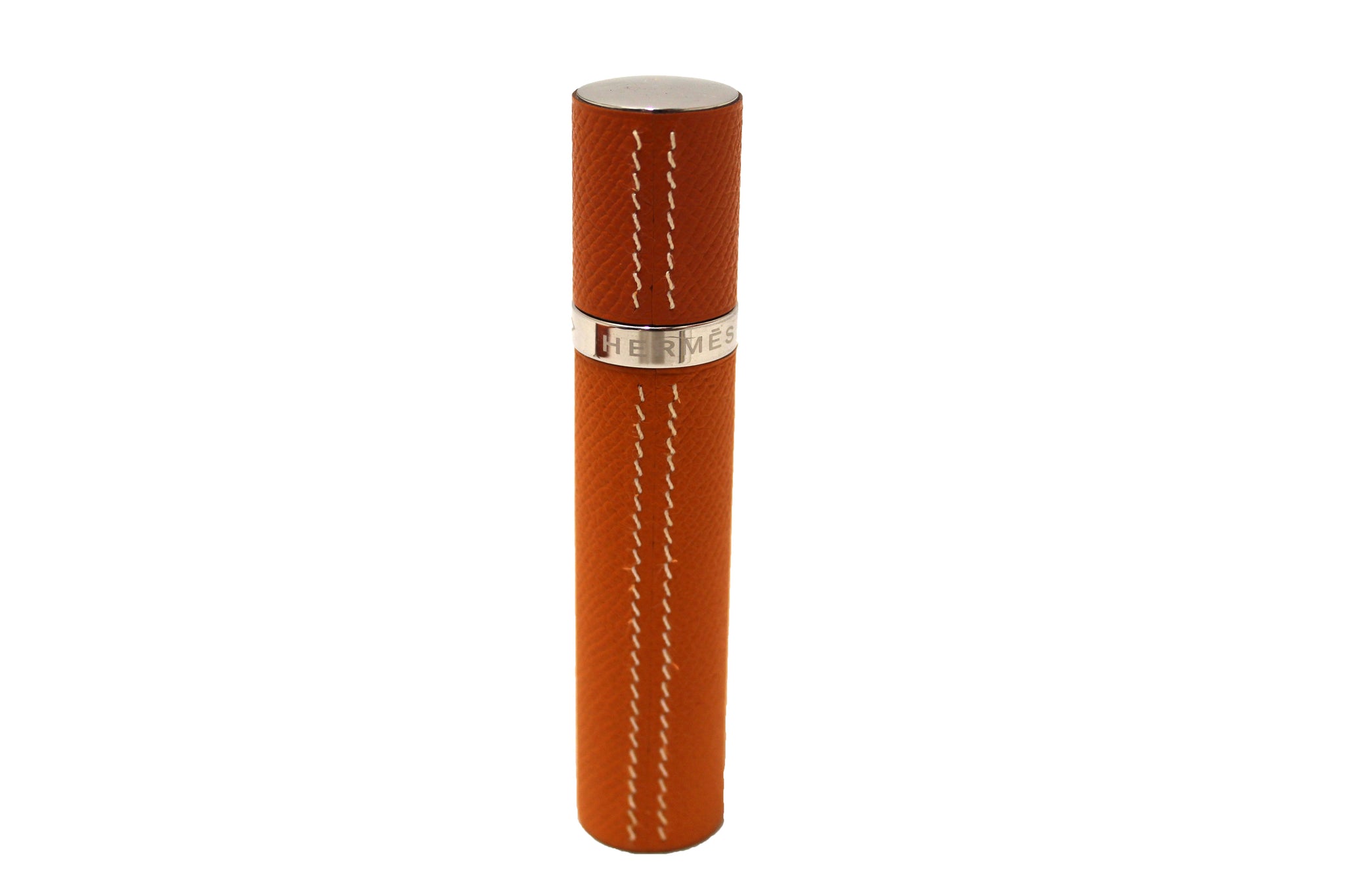 Hermes Orange Leather Perfume Refillable Case Holder