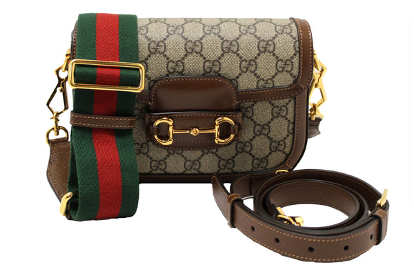 GUCCI New Gucci Brown Classic Supreme Canvas Horsebit Mini 1955 Should | Italystation.com - Shop Now at italystation.com
