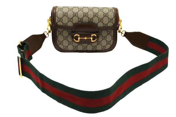 GUCCI New Gucci Brown Classic Supreme Canvas Horsebit Mini 1955 Should | Italystation.com - Shop Now at italystation.com