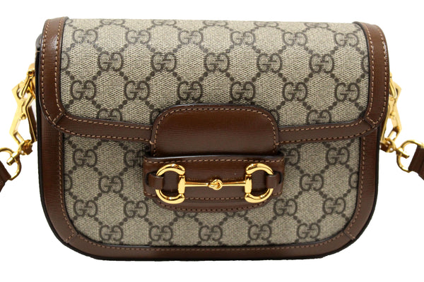 GUCCI New Gucci Brown Classic Supreme Canvas Horsebit Mini 1955 Should | Italystation.com - Shop Now at italystation.com