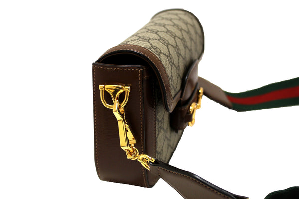 GUCCI New Gucci Brown Classic Supreme Canvas Horsebit Mini 1955 Should | Italystation.com - Shop Now at italystation.com