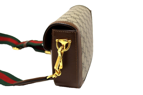 GUCCI New Gucci Brown Classic Supreme Canvas Horsebit Mini 1955 Should | Italystation.com - Shop Now at italystation.com