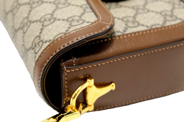 GUCCI New Gucci Brown Classic Supreme Canvas Horsebit Mini 1955 Should | Italystation.com - Shop Now at italystation.com