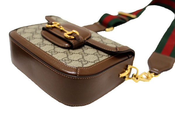 GUCCI New Gucci Brown Classic Supreme Canvas Horsebit Mini 1955 Should | Italystation.com - Shop Now at italystation.com