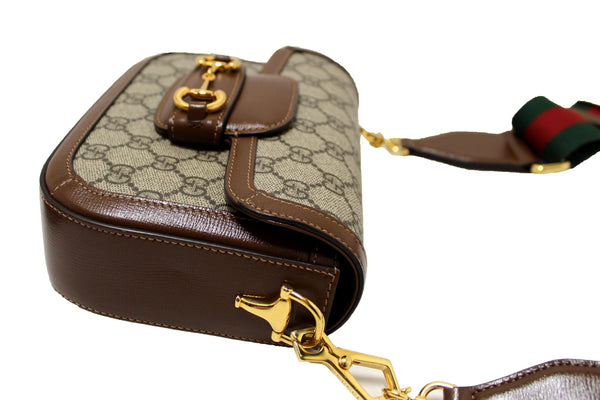 GUCCI New Gucci Brown Classic Supreme Canvas Horsebit Mini 1955 Should | Italystation.com - Shop Now at italystation.com