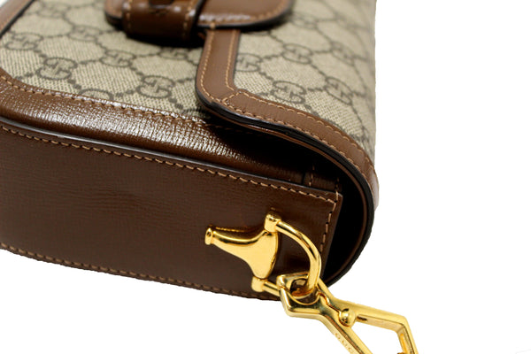 GUCCI New Gucci Brown Classic Supreme Canvas Horsebit Mini 1955 Should | Italystation.com - Shop Now at italystation.com