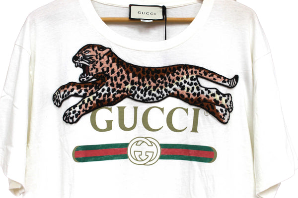 NEW Gucci Embroidered Leopard T-shirt Size L