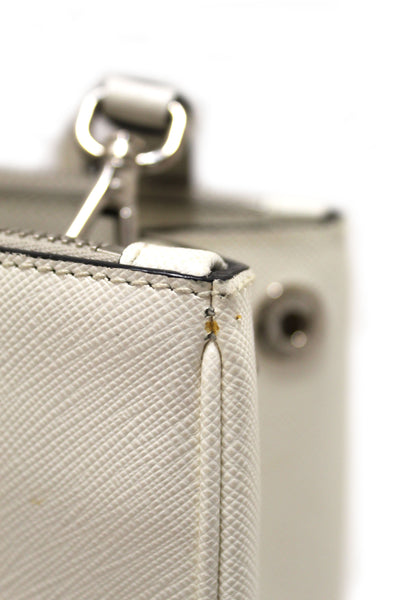 Prada White and Black Bi-color Saffiano Galleria Large Tote Bag