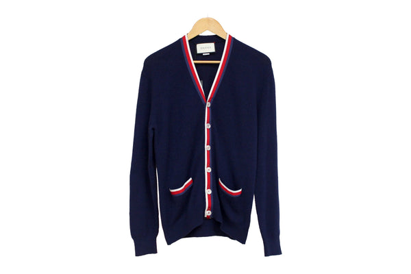 NEW Gucci Navy Cashmere Cardigan Size M