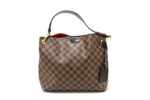 Louis Vuitton Damier Ebene Canvas Graceful PM Tote Shoulder Bag
