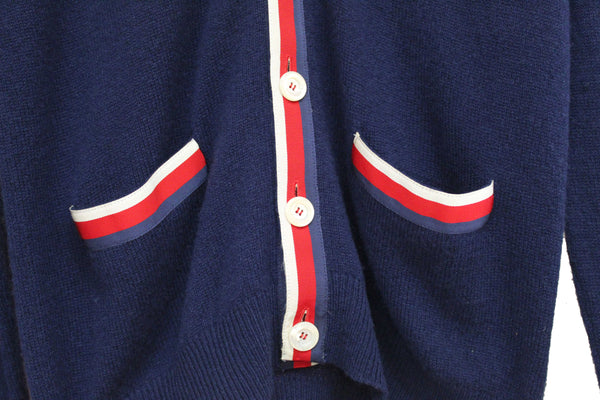 NEW Gucci Navy Cashmere Cardigan Size M