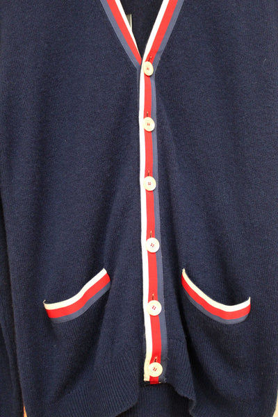 NEW Gucci Navy Cashmere Cardigan Size M