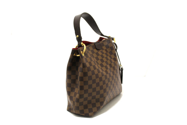 Louis Vuitton Damier Ebene Canvas Graceful PM Tote Shoulder Bag