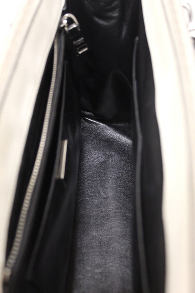 Prada White and Black Bi-color Saffiano Galleria Large Tote Bag