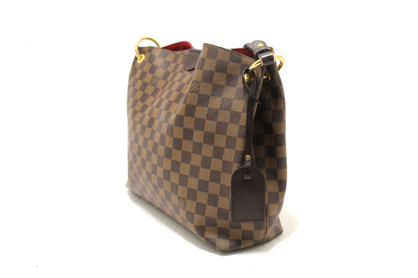 Louis Vuitton Damier Ebene Canvas Graceful PM Tote Shoulder Bag