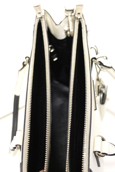Prada White and Black Bi-color Saffiano Galleria Large Tote Bag