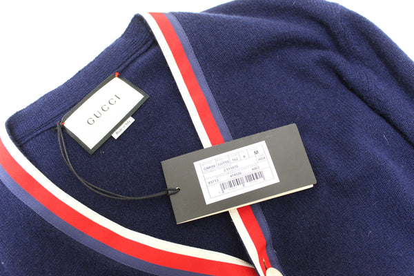 NEW Gucci Navy Cashmere Cardigan Size M