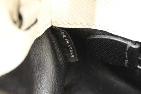 Prada White and Black Bi-color Saffiano Galleria Large Tote Bag
