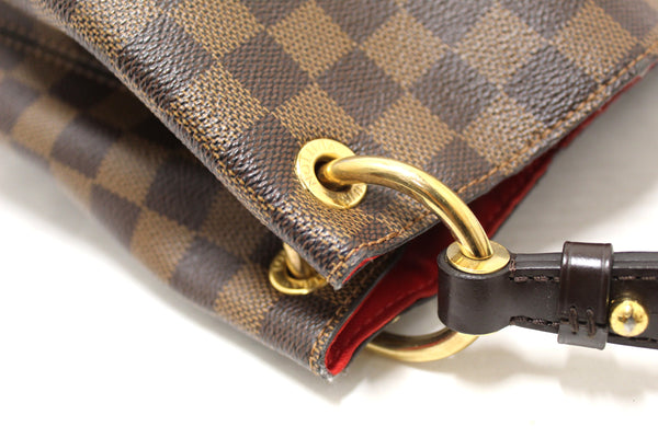 Louis Vuitton Damier Ebene Canvas Graceful PM Tote Shoulder Bag