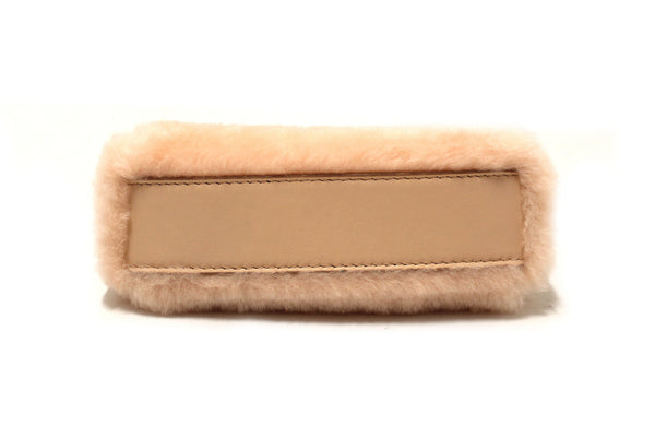 Fendi Pink Shearling and Leather Micro Peekaboo Bag