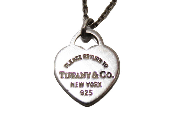 Tiffany & Co. Sterling Silver Return to Tiffany Blue Double Heart Tag Pendant Necklace