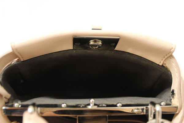 Fendi Pink Shearling and Leather Micro Peekaboo Bag