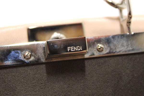 Fendi Pink Shearling and Leather Micro Peekaboo Bag