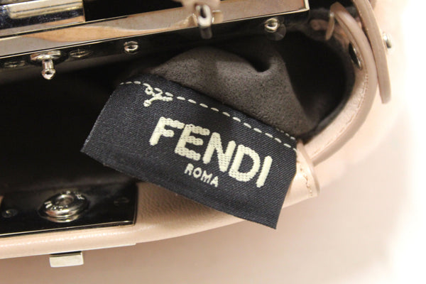 Fendi Pink Shearling and Leather Micro Peekaboo Bag