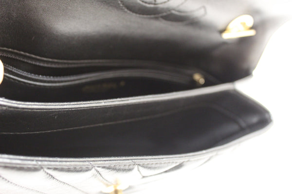Chanel Black Chevron Lambskin Leather Medium Trendy CC Flap Shoulder Bag