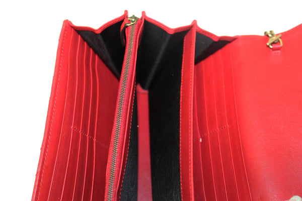 Gucci Red Marmont Matelassé Chevron Leather Mini Bag