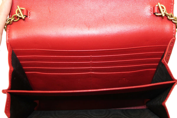 Gucci Red Marmont Matelassé Chevron Leather Mini Bag