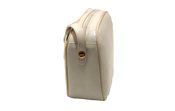 Salvatore Ferragamo White Cowhide Leather Crossbody Handbag