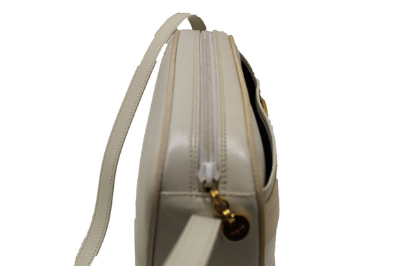 Salvatore Ferragamo White Cowhide Leather Crossbody Handbag