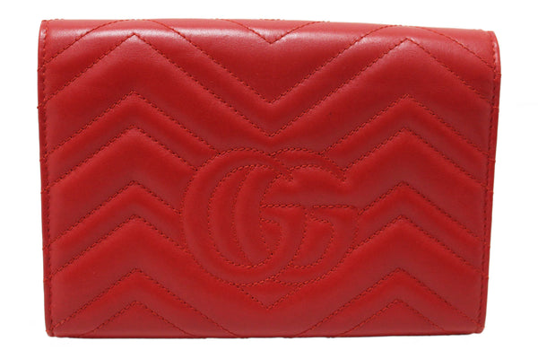 Gucci Red Marmont Matelassé Chevron Leather Mini Bag