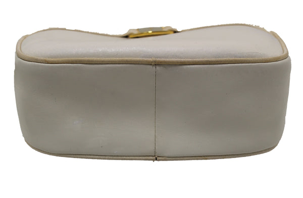 Salvatore Ferragamo White Cowhide Leather Crossbody Handbag