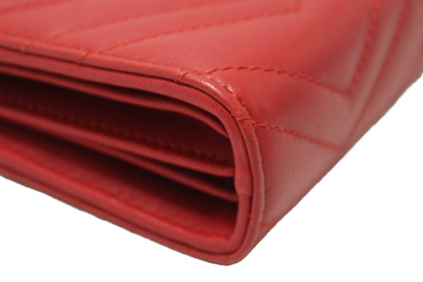 Gucci Red Marmont Matelassé Chevron Leather Mini Bag