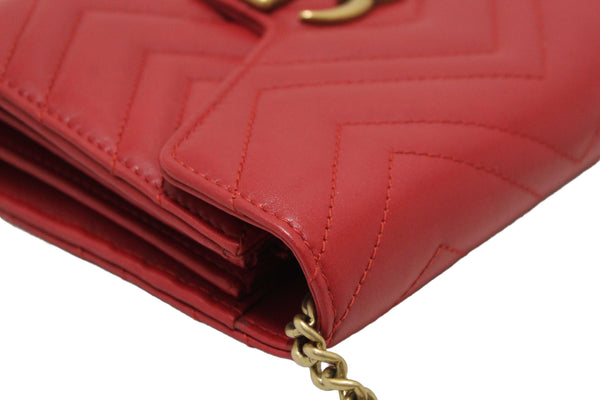 Gucci Red Marmont Matelassé Chevron Leather Mini Bag